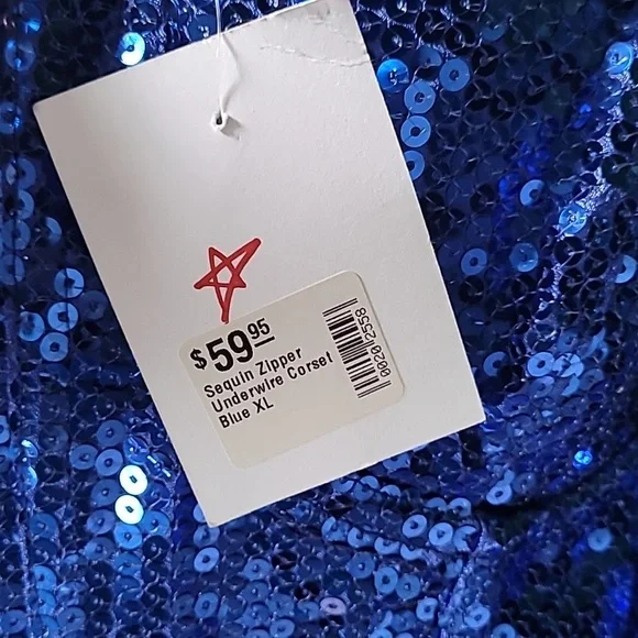 Daisy Corsets | NWT Sequined | Color: Blue | Size: Large - Picture 6 of 9